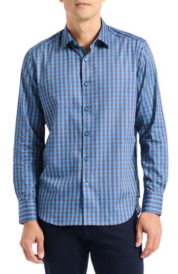 Robert Graham Ostin Cotton Button-up Shirt In Blue