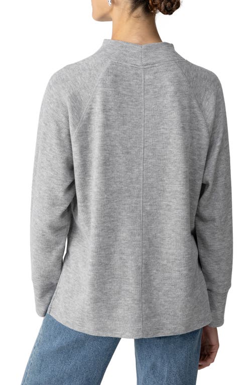 Sanctuary Fireside Exposed Seam Knit Tunic In Heather Asphalt