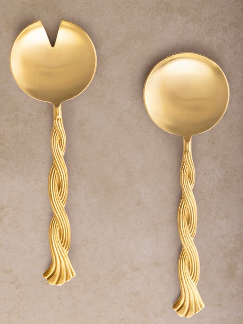 Gauri Kohli Santiago Salad Servers, Set Of 2 In Gold