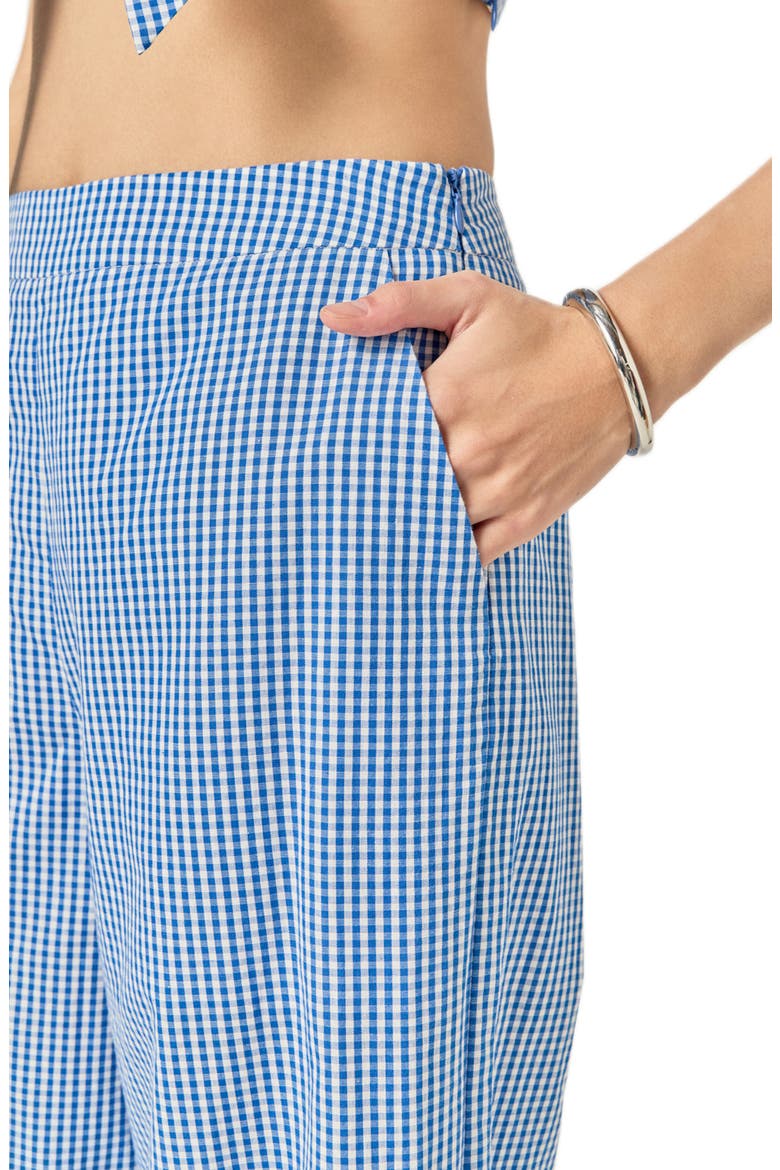 Check Wide Leg Pants, Alternate, color, BLUE