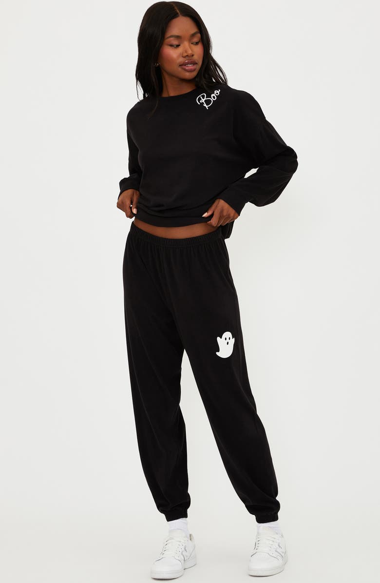 Beach Riot Georgie Sweatpants, Alternate, color, Boo Black