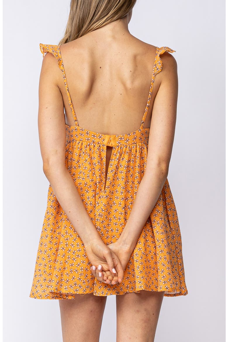 Floral Ruffle Strap Cotton Babydoll Minidress, Alternate, color, YELLOW