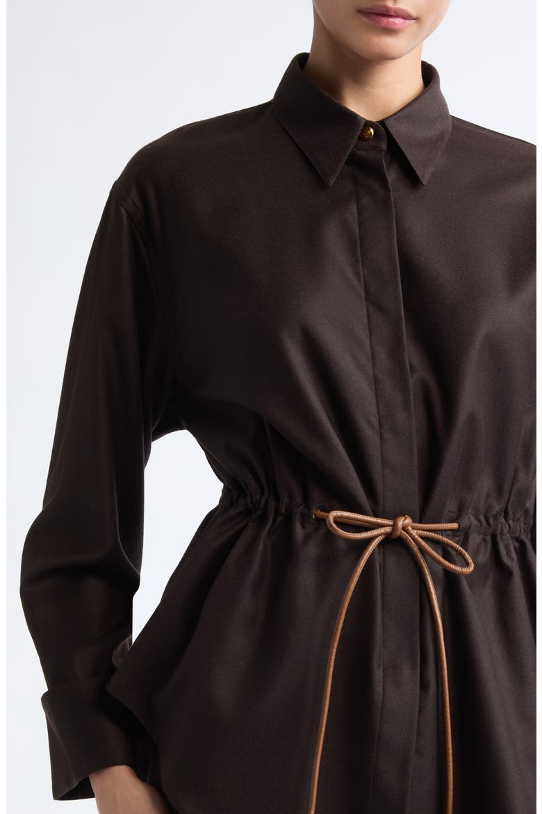 Fine Wool & Silk Drawstring Shirt, Alternate, color, 8810 DARK BROWN