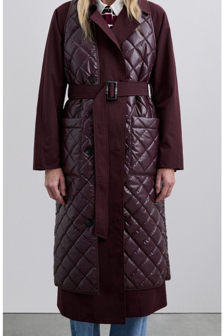 Doubletrench Coat, Main, color, Burgundy