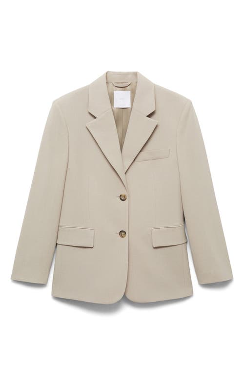 Mango Structured Straight Fit Blazer In Brown