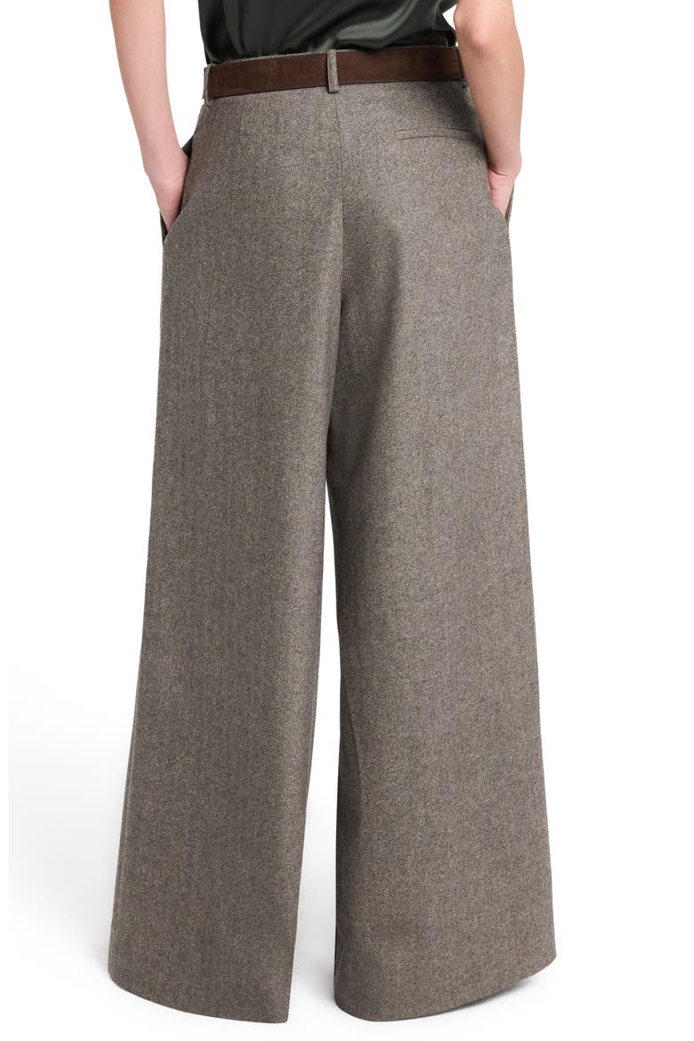Avery Herringbone Wool Blend Wide Leg Pants, Alternate, color, TEA MULTI