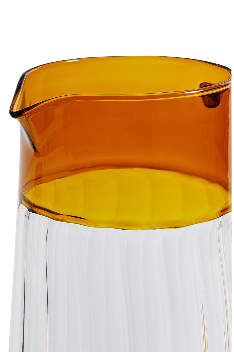 Collier Glass Pitcher, Alternate, color, CLEAR/AMBER