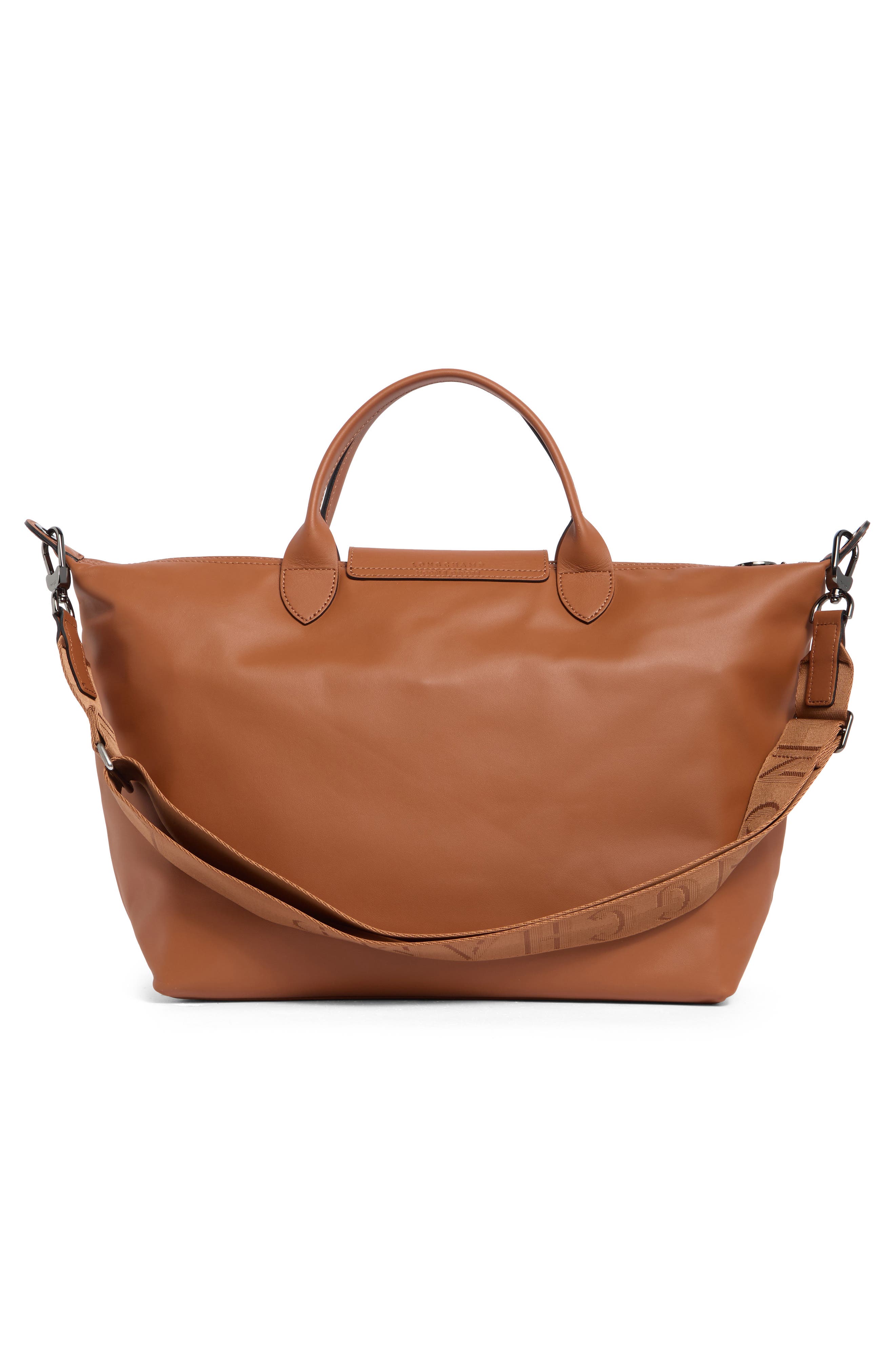 Longchamp Le Pliage Extra Large Leather Tote Bag, Alternate, color, Cognac