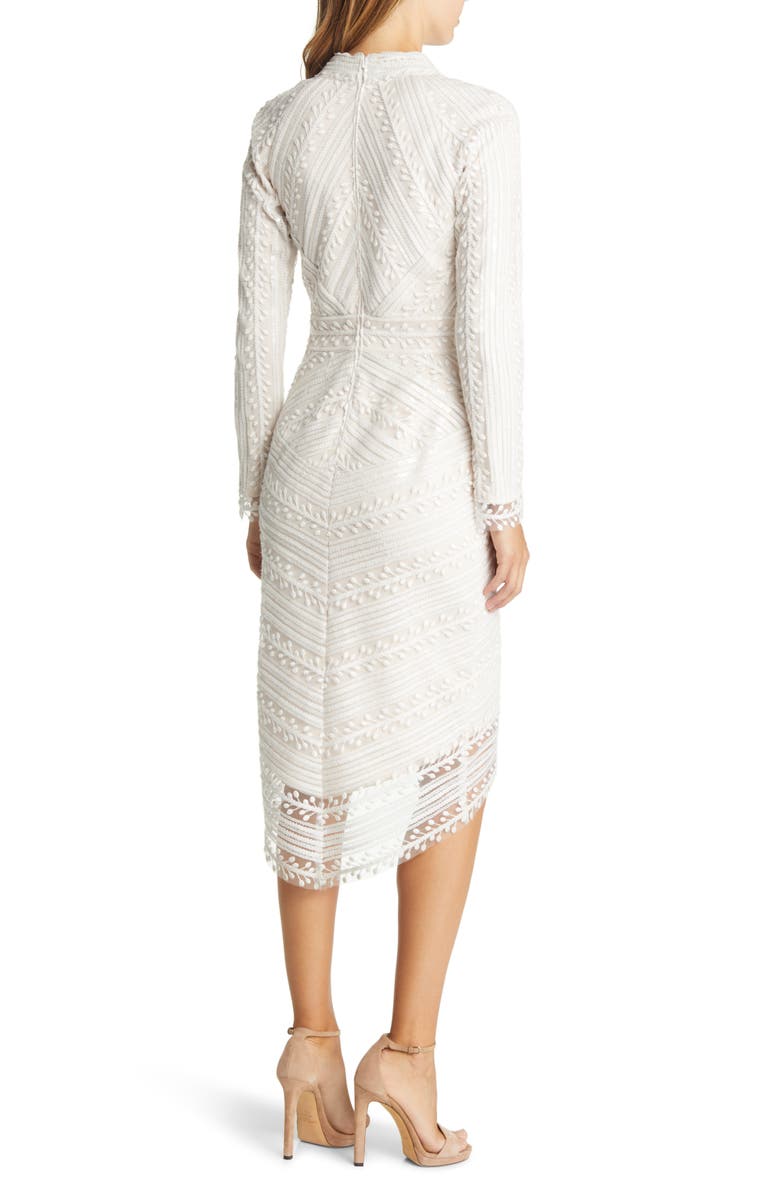 Tadashi Shoji Embroidered Long Sleeve Midi Dress, Alternate, color,