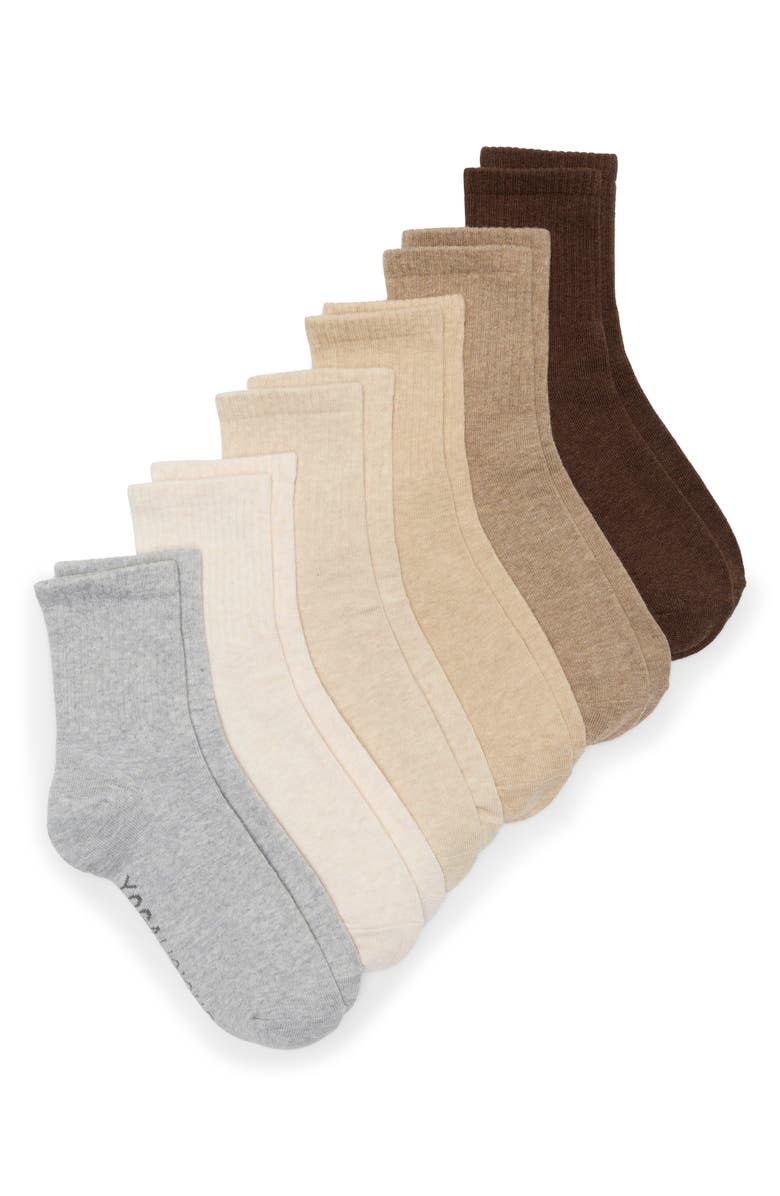 YOGALICIOUS 6-Pack Rib Crew Socks, Main, color, 