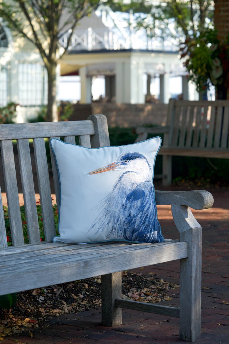 Blue Heron Portrait Accent Throw Pillow 20" x 20", Alternate, color, Blue