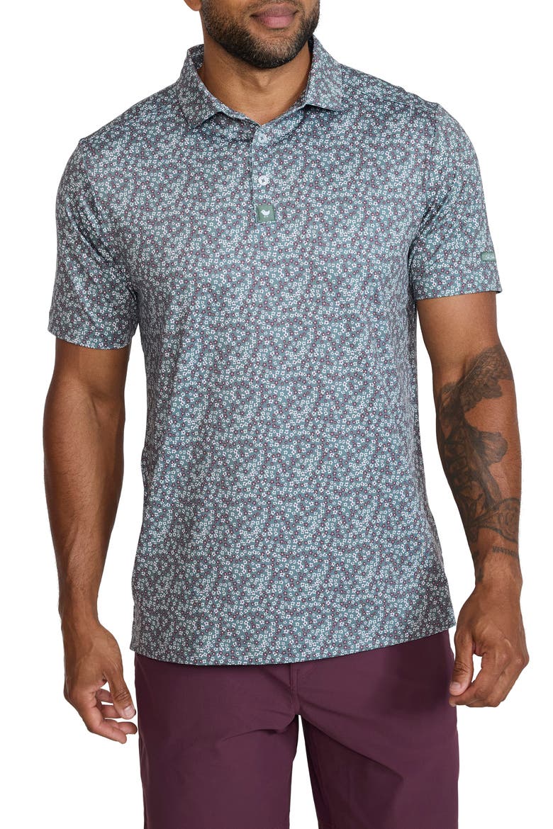 Core Performance Polo, Main, color, DITSY DOWN - DARK FOREST