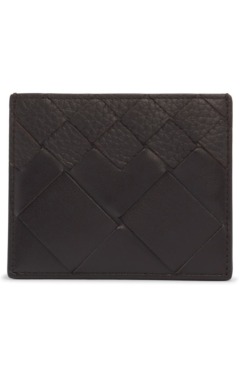 Bottega Veneta Intrecciato Leather Card Case, Alternate, color, 2145 Fondant-Silver