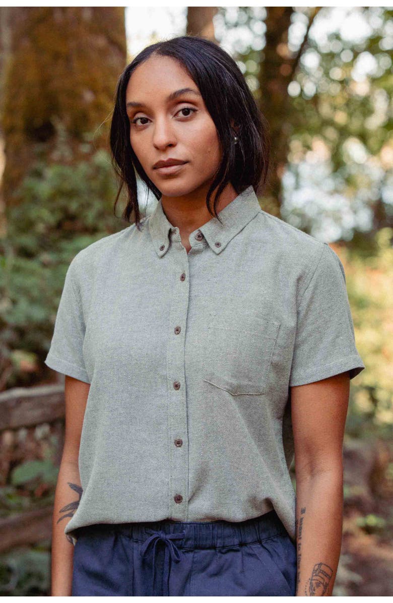 Bridge & Burn Juniper Shirt, Alternate, color, Olive Twill