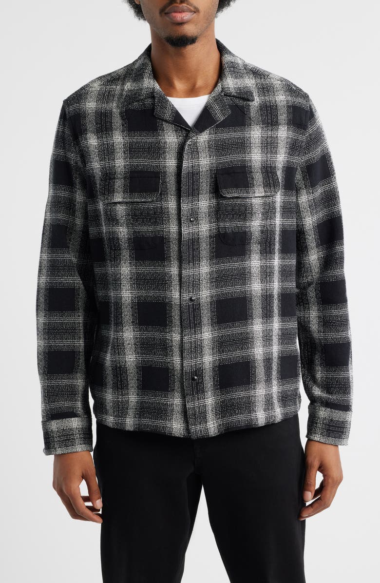 AllSaints Teshio Plaid Button-Up Shirt, Alternate, color, Black