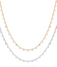 Vince Camuto Set of 2 Two-Tone Square Station Chain Necklaces