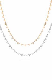 Vince Camuto Set of 2 Two-Tone Square Station Chain Necklaces