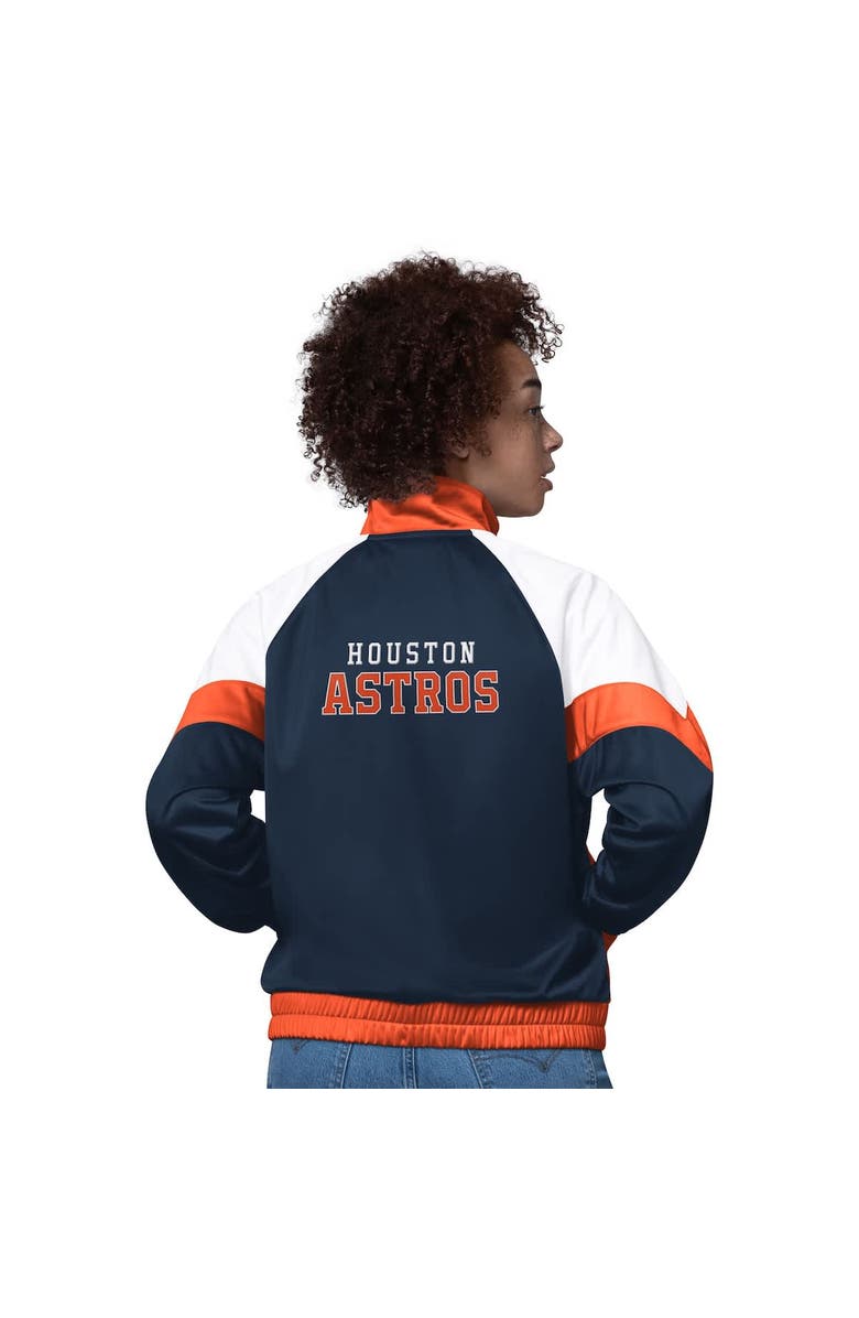 STARTER Women's Starter  White/Orange Houston Astros Teamwork Raglan Full-Zip Track Jacket, Alternate, color, White