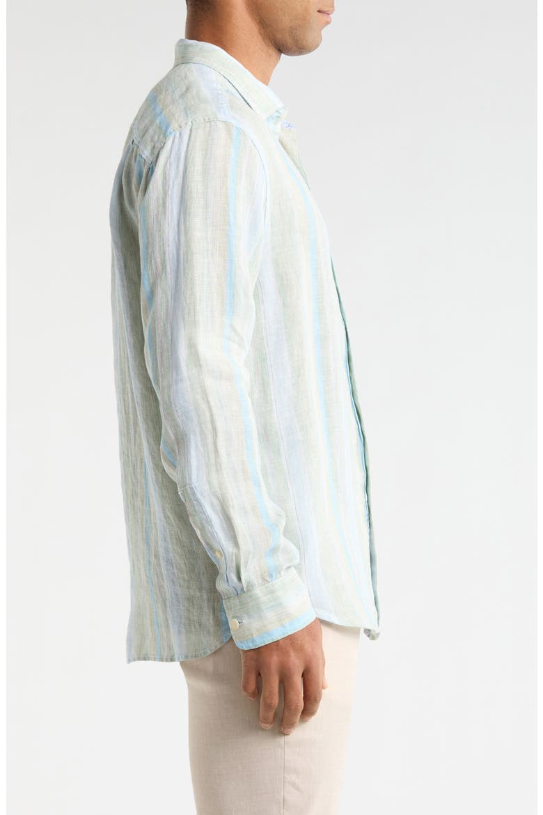Delgada Stripe Linen Button-Up Shirt, Alternate, color, HEMP