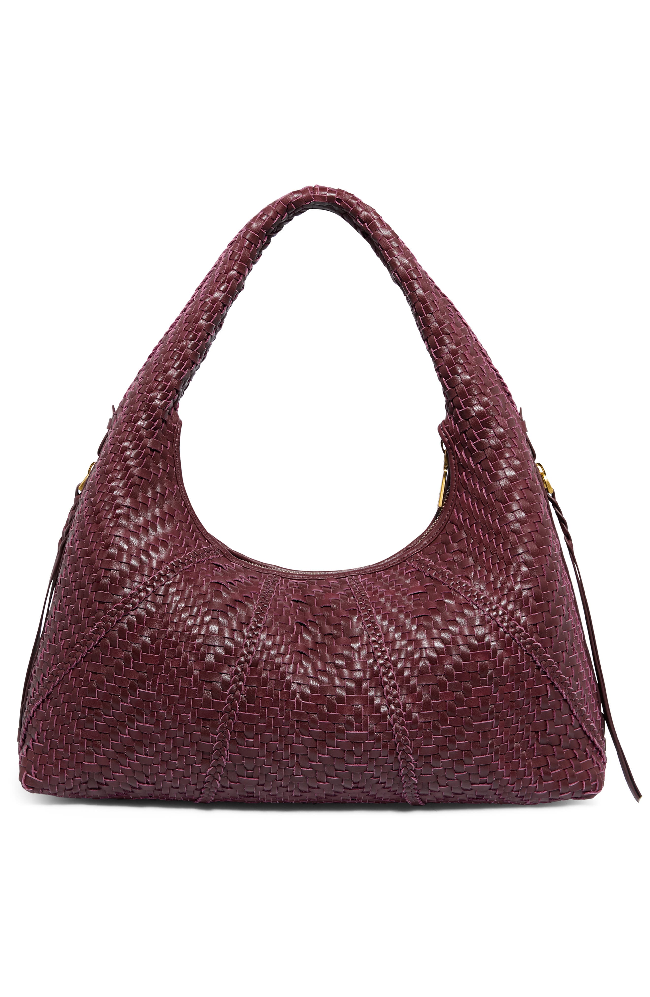 Chelsea Woven Leather Hobo Bag, Alternate, color, ROYAL PLUM