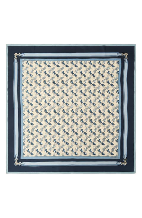 Horse & Carriage Straps Silk Scarf