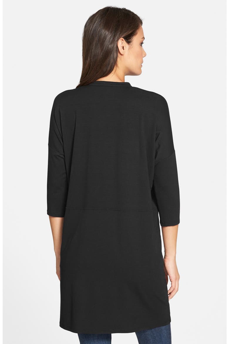 Mandarin Collar Jersey Tunic, Alternate, color, BLACK
