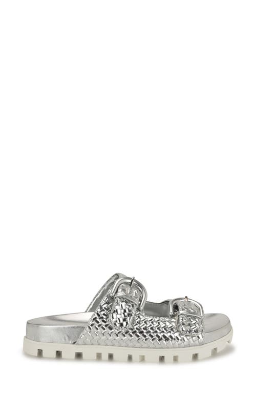 Nine West Tindy Two-strap Lug Sole Sandal In Silver