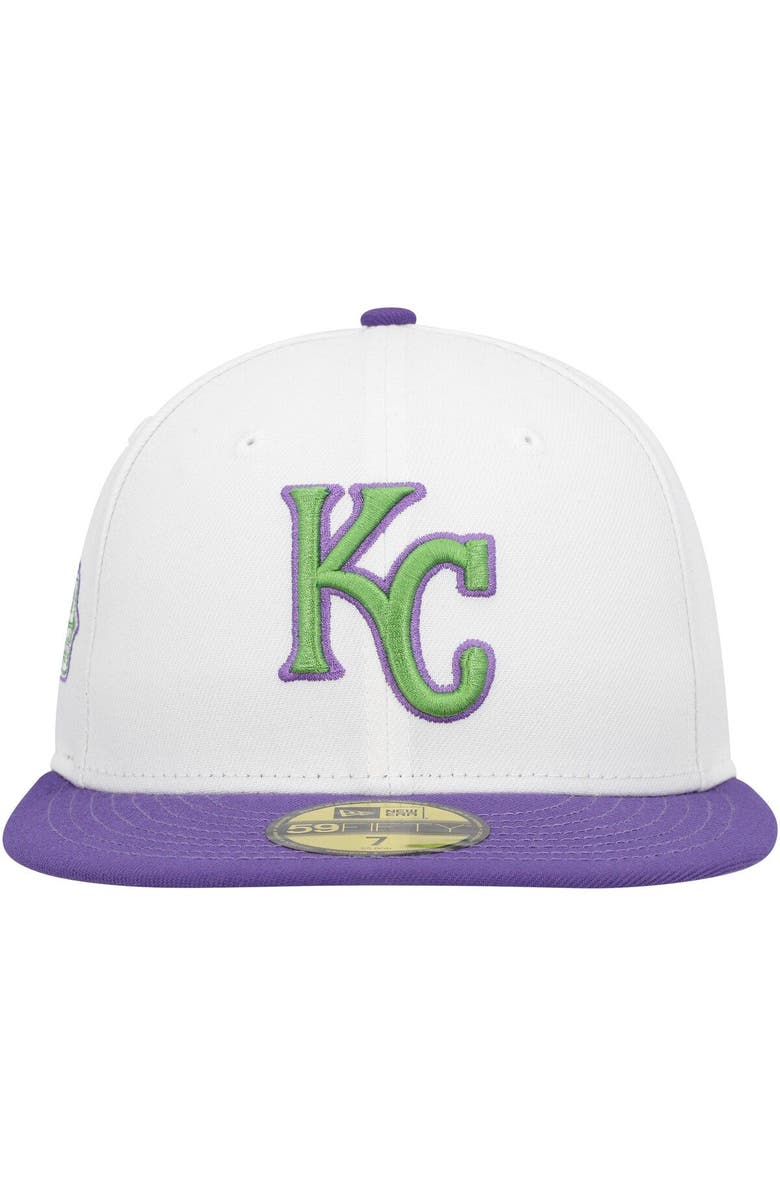 New Era Men's New Era White Kansas City Royals Side Patch 59FIFTY Fitted Hat, Alternate, color,