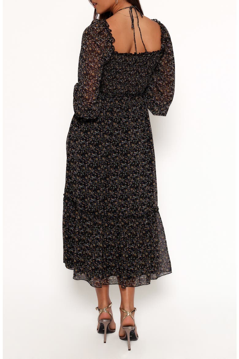 Kezia Floral Long Sleeve Midi Dress, Alternate, color, NAVY DITSY FLORAL