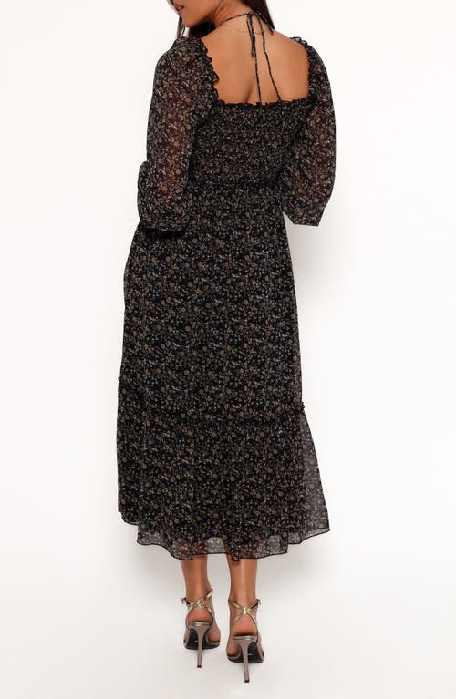 Petal And Pup Petal & Pup Kezia Floral Long Sleeve Midi Dress In Animal Print