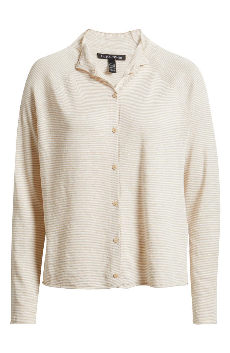 Eileen Fisher Organic Linen & Organic Cotton Cardigan, Alternate, color, Undyed Natural