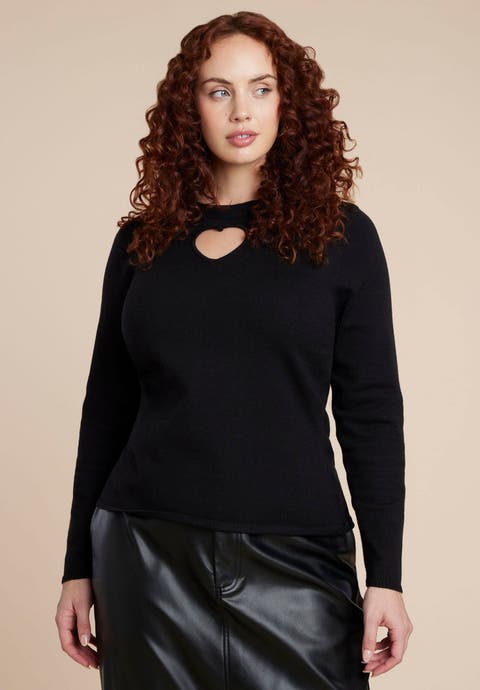 Heart Cut Out Sweater (Plus Available)