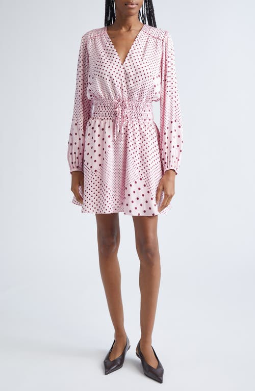 Derek Lam 10 Crosby Calanthe Print Long Sleeve Satin Dress In Pink