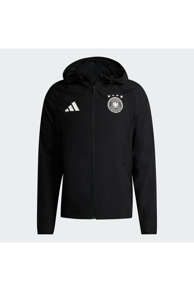 Men's adidas  Black Germany National Team FIFA x World Cup 2026 Tiro Travel Raglan Full-Zip Windbreaker Hoodie, Main, color, Black