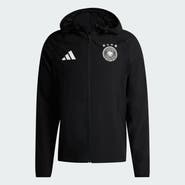 adidas Men's adidas  Black Germany National Team FIFA x World Cup 2026 Tiro Travel Raglan Full-Zip Windbreaker Hoodie