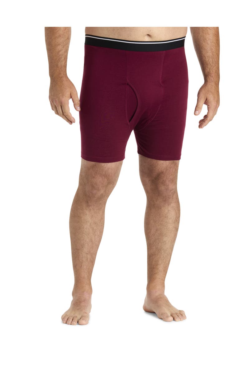 Harbor Bay by DXL Big & Tall 3-pk Active Stretch Tech Boxer Briefs, Alternate, color, Zinfandel