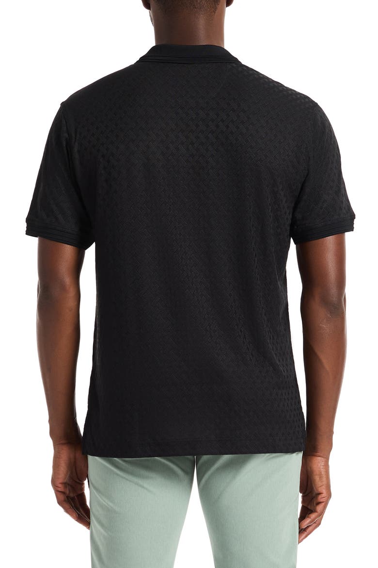 Elias Basket Weave Polo, Alternate, color, BLACK
