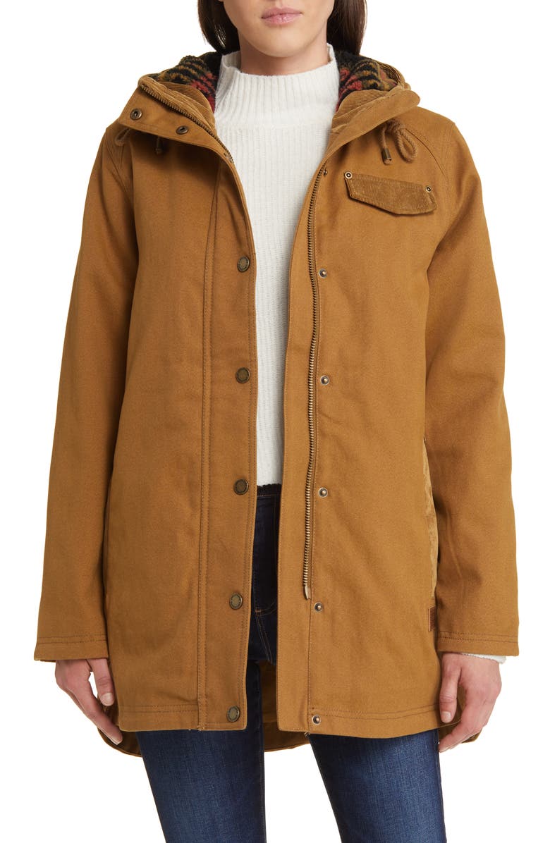 Pendleton Maria Corduroy Trim Canvas Parka, Main, color,
