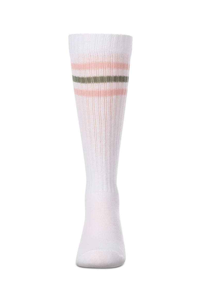 Sunshine Triple-Stripe Ribbed Knee High Sock, Alternate, color, Pink