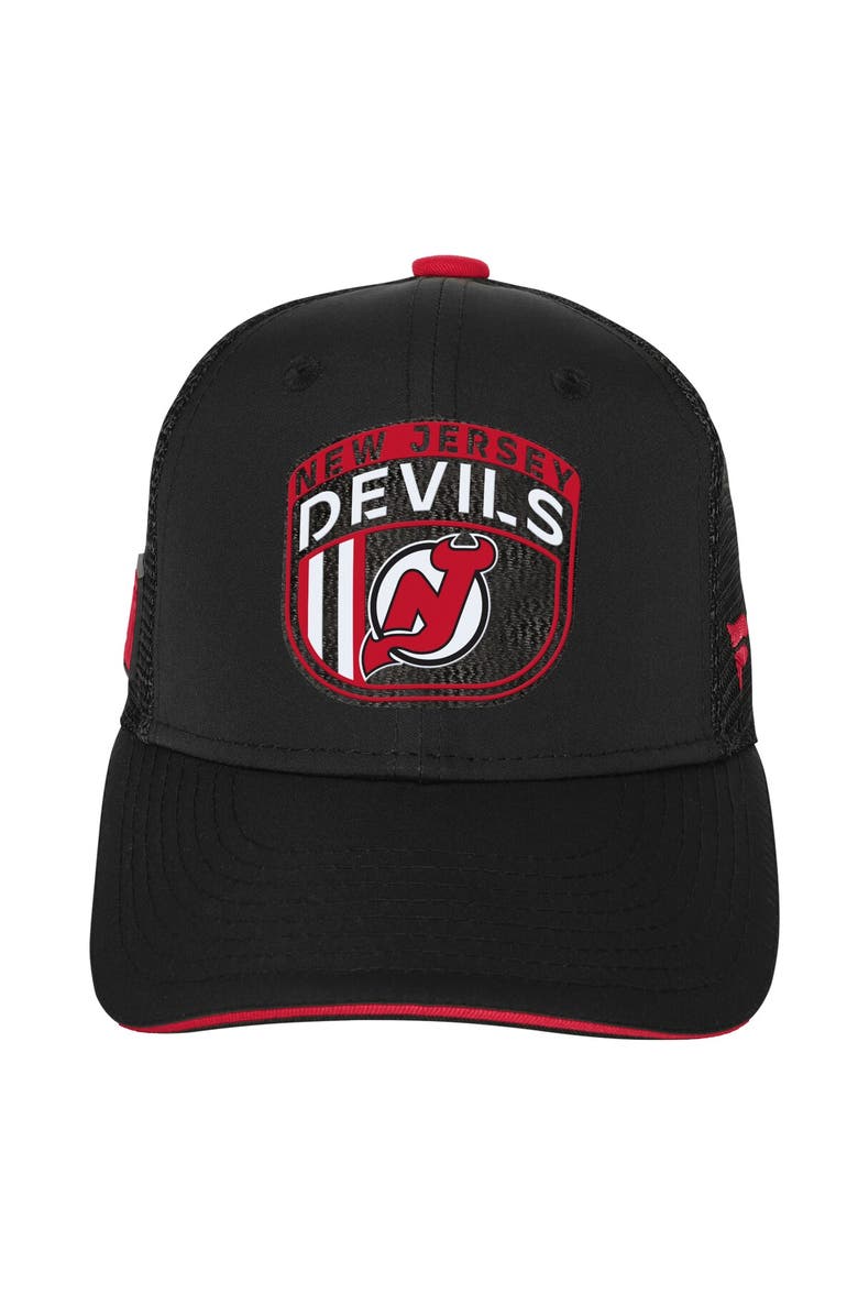 FANATICS Youth Fanatics Red New Jersey Devils 2024 NHL Draft On Stage Trucker Adjustable Hat, Alternate, color, Black