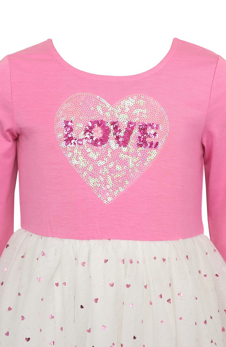 Zunie Kids' Love Sequin Tutu Dress, Alternate, color, Pink/ Ivory