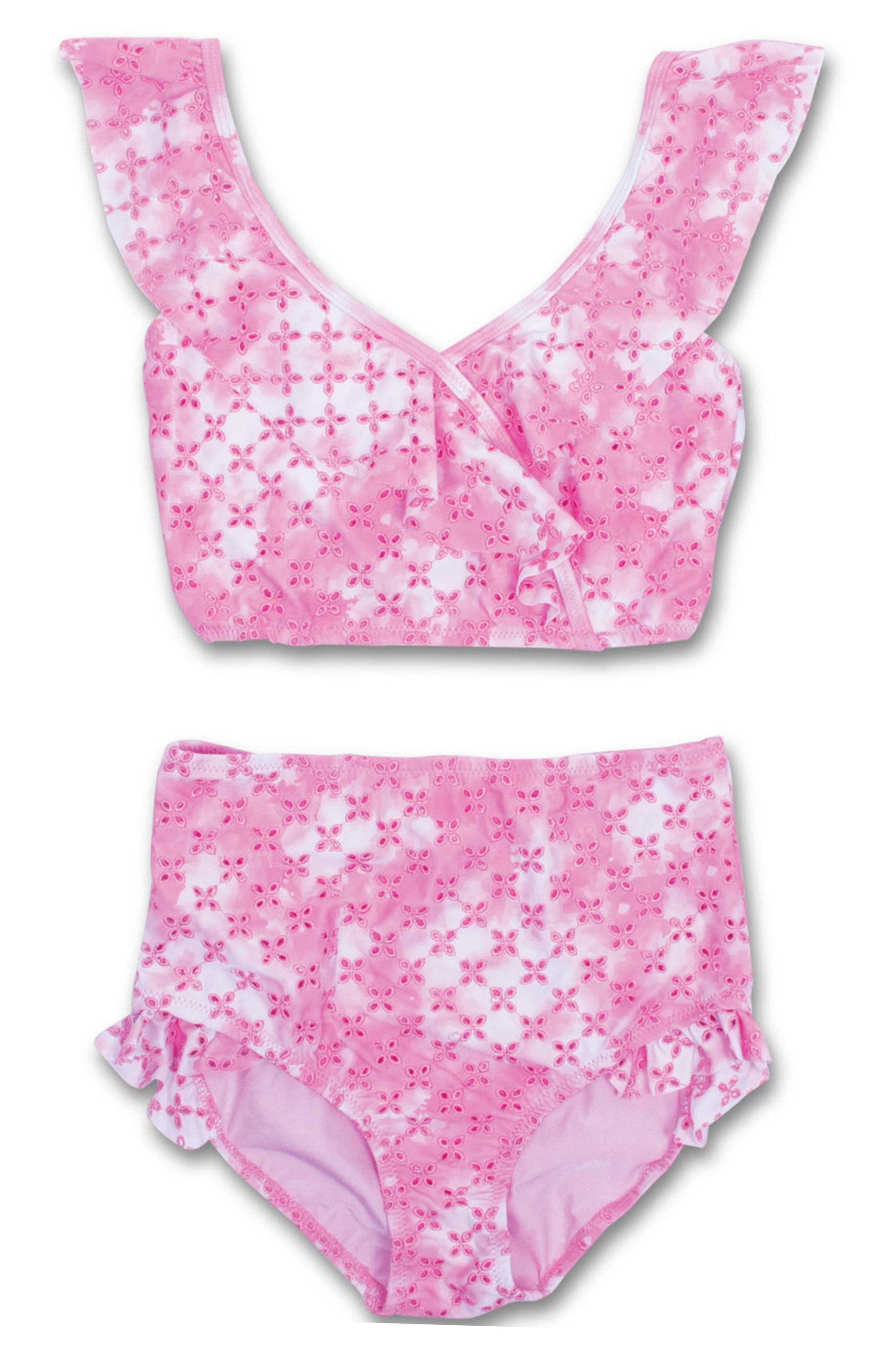 Shade Critters Kids' Eyelet High Waist Two-Piece Swimsuit (Women ...