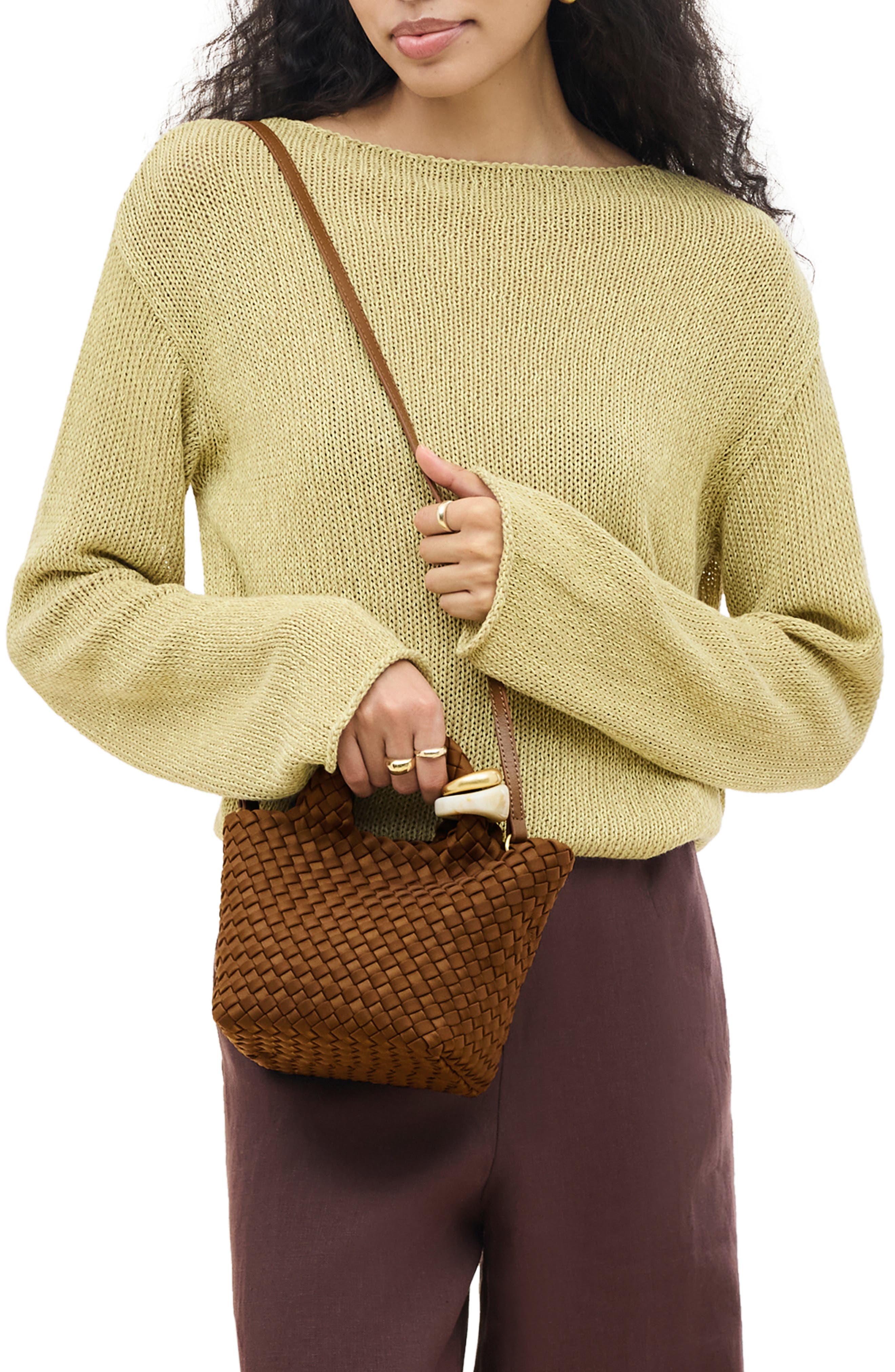 St. Barths Petit Beaded Tote, Alternate, color, TEAK