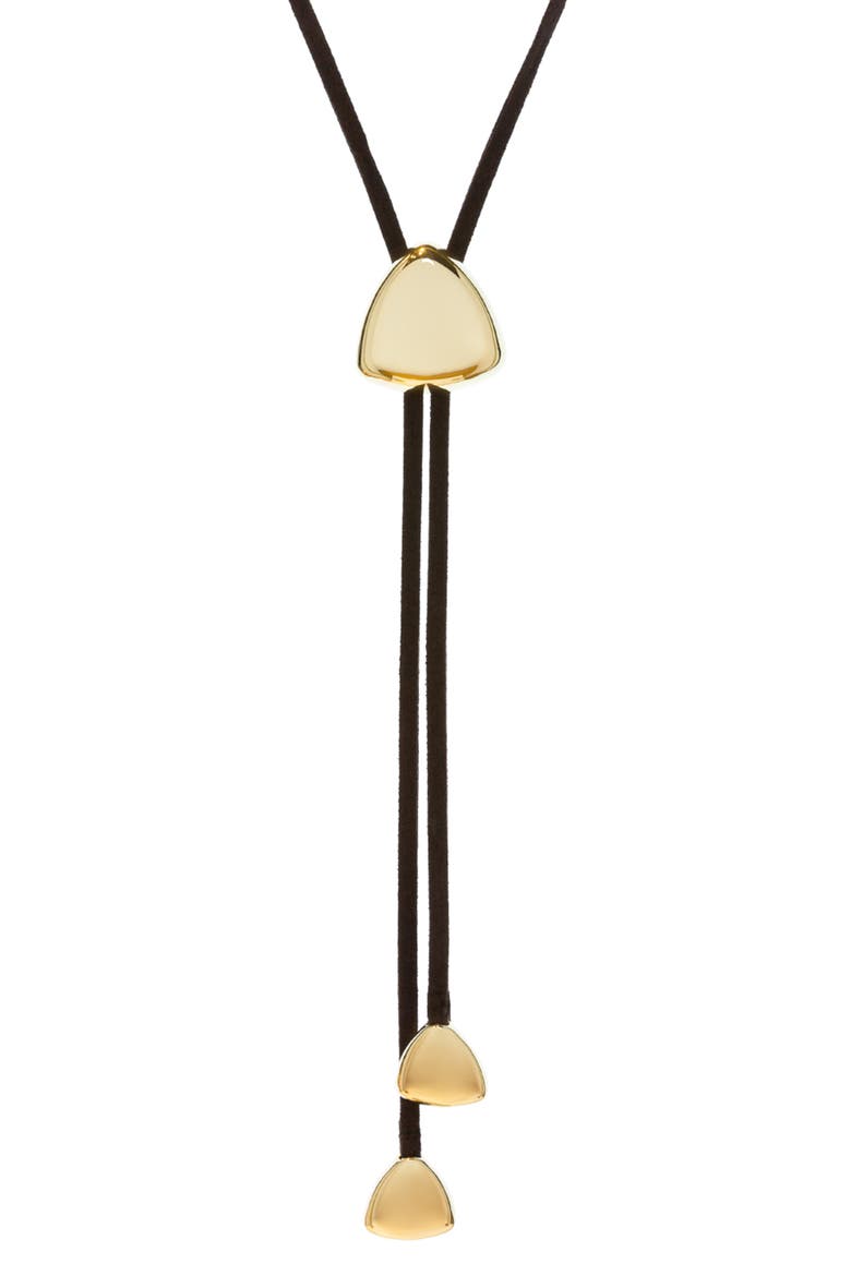 Diana Suede Bolo Necklace, Main, color, GOLD