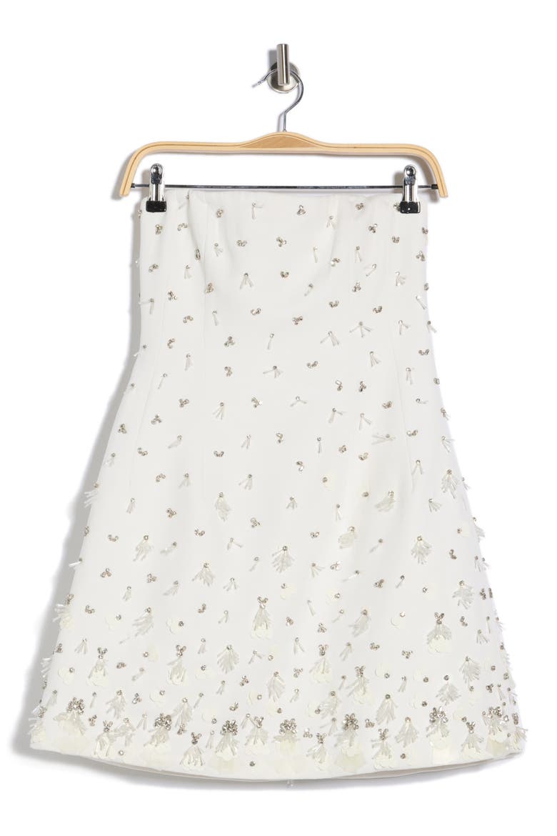 Yasmin Strapless Bustier Minidress, Alternate, color, IVORY