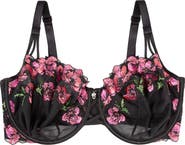 Curvy Couture Floral Embroidered Balconette Bra