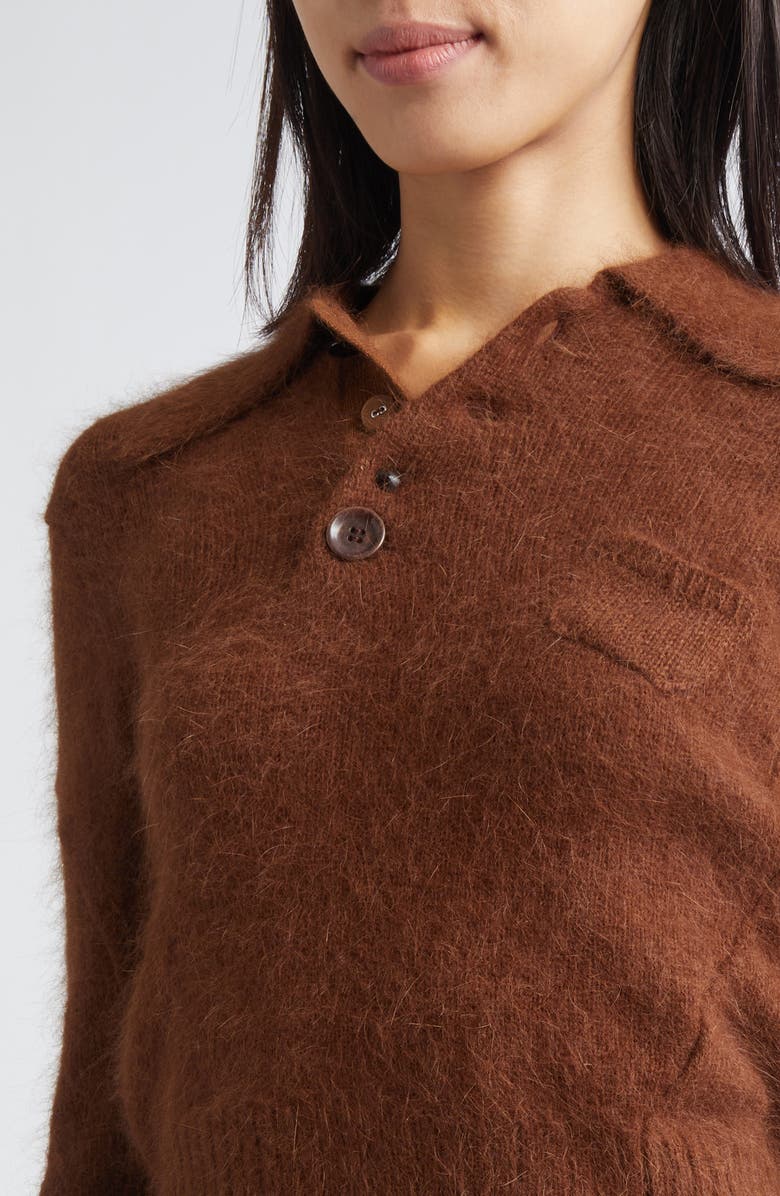 Undercover Angora Blend Polo Sweater, Alternate, color, Brown