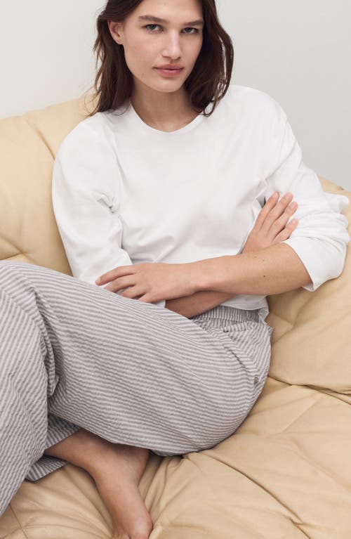 Mango Cotton Seersucker Pajamas In Gray