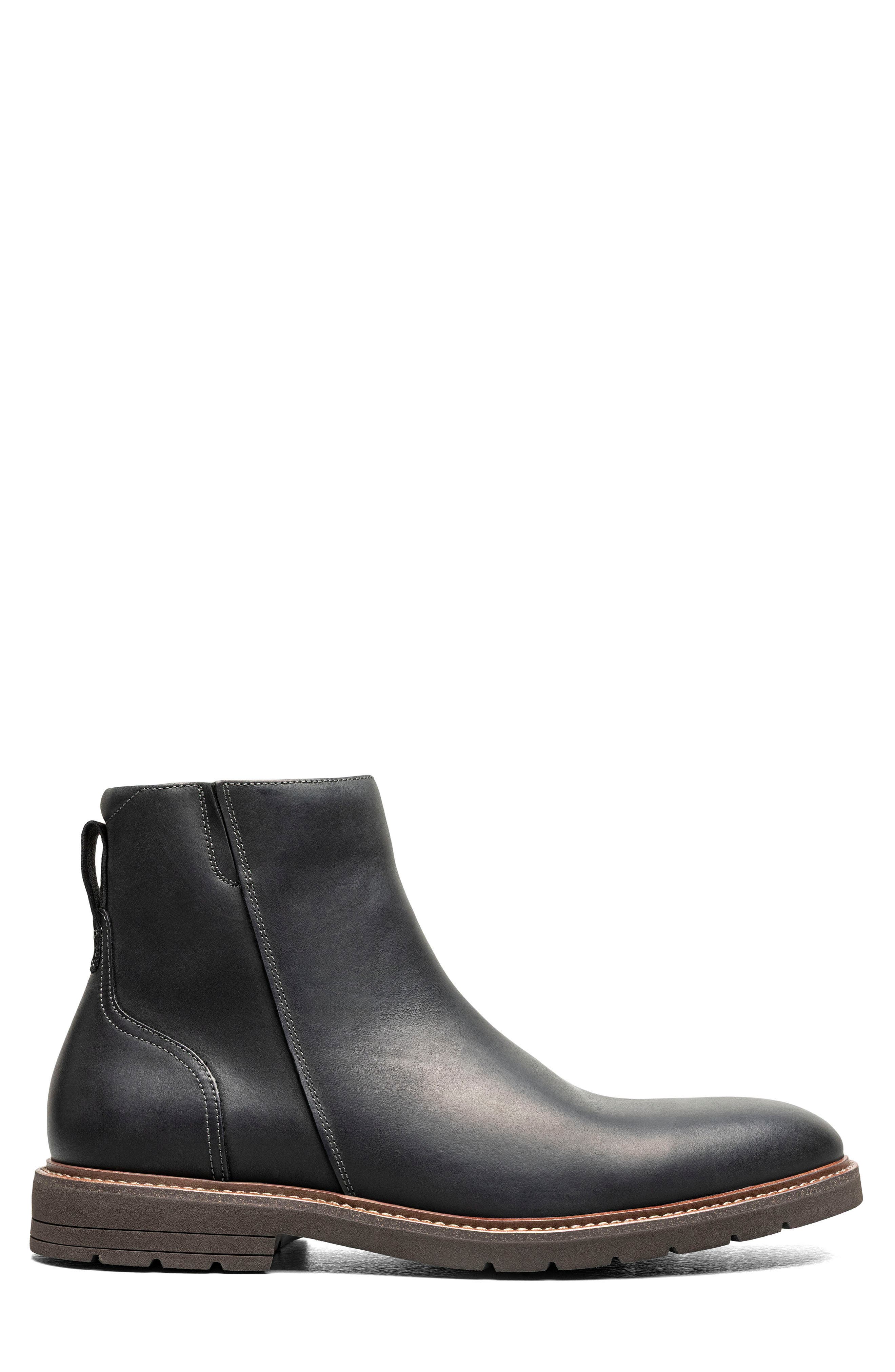 Redford Plain Toe Side Zip Boot, Alternate, color, BLACK CH
