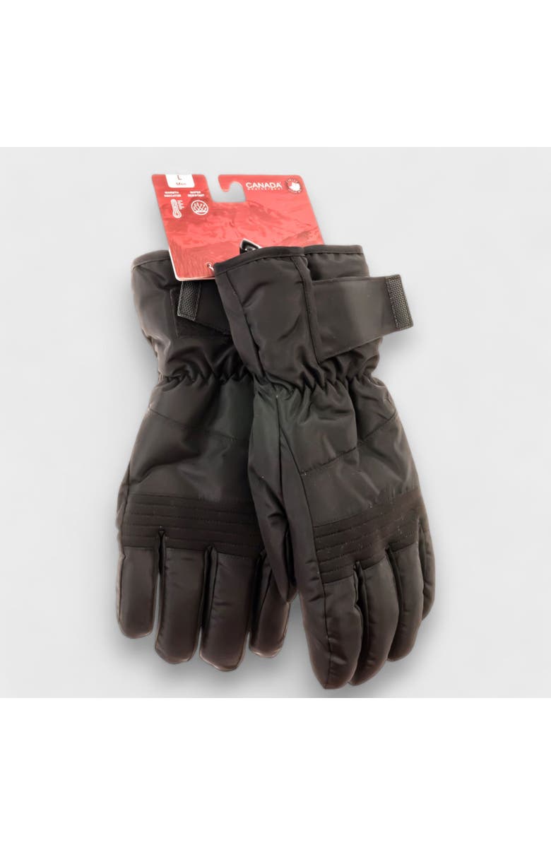 CANADA WEATHER GEAR Men's Ski Gloves with Velcro Strap, Alternate, color, Black